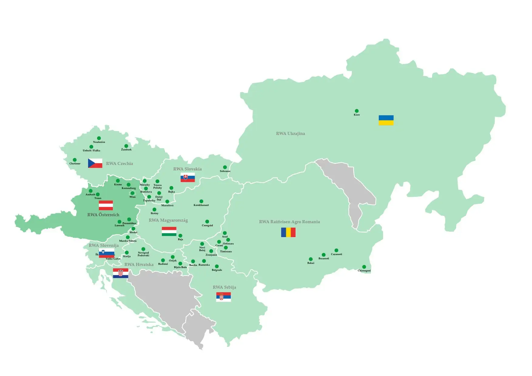 Landkarte der 9 RWA Länder